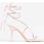 Naisten Vaaleanpunaiset Satiiniset Koon 36 Neliökärkiset H&M Korkeakorkoiset sandaalit kesäkaudelle 