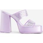 Naisten Violetit Satiiniset Koon 39 Neliökärkiset Slip on -malliset H&M Tolppakorko Korkeakorkoiset sandaalit 