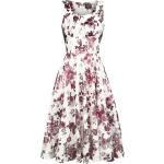 H&R London - Rockabilly Keskipitkä mekko - Aphrodite Metallic Swing Dress - XS- 6XL - varten Naiset - Valkoinen