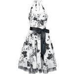 H&R London - Rockabilly Keskipitkä mekko - Floral Long Dress - XS- XXL - varten Naiset - Valkoinen-musta