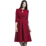 H&R London - Rockabilly Keskipitkä mekko - Glamorous Velvet Tea Dress - XS- 6XL - varten Naiset - Punainen