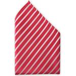 Fabio Farini - Herren Einstecktuch passend zur Krawatte oder Fliege für edle Anlässe oder im Büro rot silber gestreift