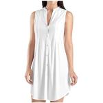 HANRO Women's Nachthemd o.Arm 90 cm Plain Nightie, White (white 0101), X-Large (Manufacturer size: XL)