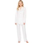 HANRO Women's Pyjama 1/1 Arm Plain Pyjama Set, White (White 0101), Large (Manufacturer size: L)