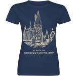Naisten Siniset Puuvillaiset Koon M Lyhythihaiset Harry Potter Hogwarts O -kaula-aukkoiset Lyhythihaiset t-paidat 