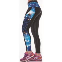 High Waist Blue Galaxy Gym Sport Yoga Fitness Leggings Pants (M)