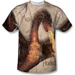 Hobbit - Mens Smaug Attack T-Shirt, Small, White