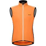 Hysenm Tour De France Cycling Gilet, Wind Gilet, Sleeveless, Waterproof and Breathable, for Cycling, Mountain Biking, orange, xl