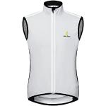 Hysenm Tour De France Cycling Gilet, Wind Gilet, Sleeveless, Waterproof and Breathable, for Cycling, Mountain Biking, white, xxl