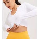 ICANIWILL - Treenitopit - White - Ribbed Define Seamless Cropped Long Sleeve - Treenivaatteet