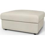 IKEA - Vimle Footstool with Storage Cover, Unbleached, Linen - Bemz