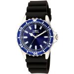 Invicta Men's Quartz Watch with Blue Dial Analogue Display and Black Silicone Strap 15142