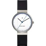 Jacob Jensen New Series Men's Quartz Watch with White Dial Analogue Display and Black Rubber Strap 750