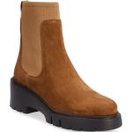 "Jafet_Ks Shoes Boots Ankle Boots Ankle Boots Flat Heel Brown UNISA"