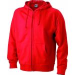 James & Nicholson Herren Hooded Jacket Kapuzenpullover, Rot (red), X-Large
