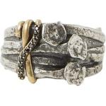 John Varvatos Nails black diamond and silver ring