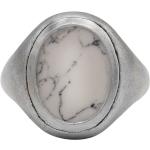 John Varvatos oval howlite ring - Silver