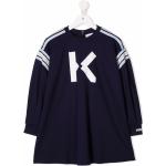 Kenzo Kids logo crew-neck dress - Blue