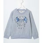 Kenzo Kids logo-embroidered cotton sweatshirt - Grey