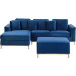 Tummansiniset Klassiset Kankaiset Käsinojalliset Beliani 5 hengen 5-istuttavat sohvat 