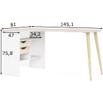 Valkoiset Tammi-puiset Tvilum Function Plus Työpöydät 