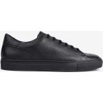 LAURENT Low-Top Pebble Leather Sneakers Black