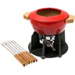 Le Creuset fondue set with wooden handles, 2L, cherry red