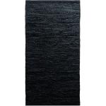 Leather Home Textiles Rugs & Carpets Cotton Rugs & Rag Rugs Black RUG SOLID