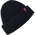 Levi's - Pipo Ribbed Beanie - Musta - ONE SIZE