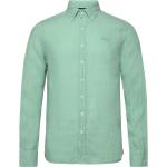 Linen Shirt Tops Shirts Casual Green Sebago