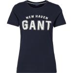 Naisten Siniset Lyhythihaiset Gant Logo-t-paidat alennuksella 