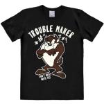 Miesten Mustat Puuvillaiset Koon S LOGOSHIRT Looney Tunes Tasmanian tuholainen O -kaula-aukkoiset O-aukkoiset t-paidat 