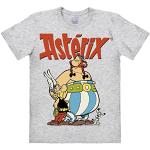 Logoshirt® Asterix der Gallier I Asterix, Obelix & Idefix I T-Shirt Print I Damen & Herren I kurzärmlig I grau-meliert I Lizenziertes Originaldesign I Größe XL