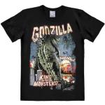 LOGOSHIRT Men's Godzilla - King Of The Monsters Short Sleeve Casual Shirt, Black, XX-Large
