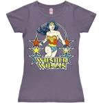 Logoshirt® DC Comics I Wonder Woman I Stars I T-Shirt Print I Damen I kurzärmlig I violett I Lizenziertes Originaldesign I Größe L