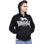 Lonsdale Herren Sweatshirt Sweatshirt Slim Fit Hooded Zip Krafty schwarz (schwarz) X-Large