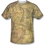 Lord Of The Rings - Youth Middle Earth Map T-Shirt, X-Large, White