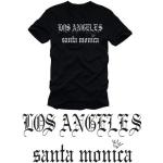 LOS ANGELES stanta monica beach t-shirt BLACK / WHITE sz.L