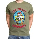 Los Pollos Men's T-Shirt Hermanos Bad Heisenberg Breaking , Farbe:Khaki;Größe:M