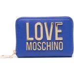 Naisten Siniset Polyuretaanista valmistetut Moschino Love Moschino Vetoketjulompakot alennuksella 
