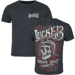 Lucky 13 T-paita - Skull Built - S- 3XL - varten Miehet - Musta