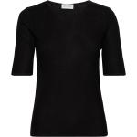 Lyocell Rib Tee Designers T-shirts & Tops Short-sleeved Black House Of Dagmar