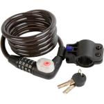 M-wave Cable Lock With Light And Support Musta 1800 x 10 mm