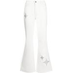 Naisten Valkoiset Klassiset Glitter Denimbootcut-farkut 