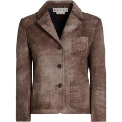 Marni tie-dye leather jacket - Brown