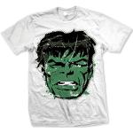 Marvel Comics Herren Hulk Big Head Distressed T-Shirt, weiß, M