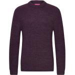 Meander Sweater-Bordeaux Heather Designers Knitwear Round Necks Burgundy Edwin