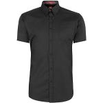 Merc of London Men's Regular Fit Button Down Short Sleeve Dress Shirt - Black - X-Small