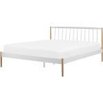 Metallinen sänky 180 x 200 cm valkoinen/ruskea MAURS