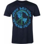 miesten t-paita John Lennon - World Peace NAVY - ROCK OFF - JLTS16MN